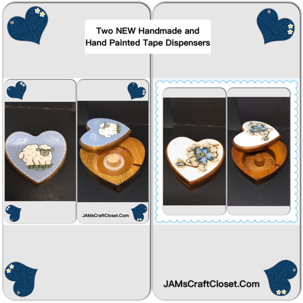 Handmade Heart Shaped Wooden Tape Dispensers