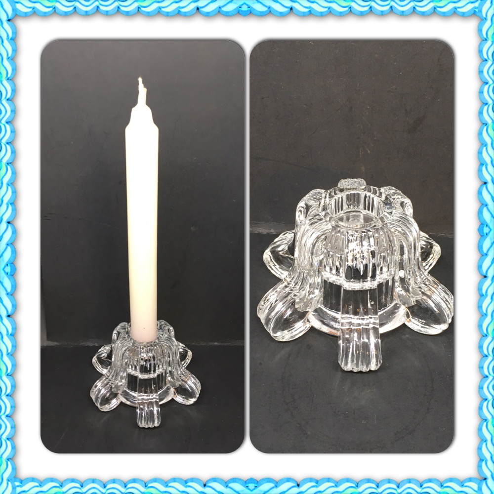 Clear Glass Candlestick Holder